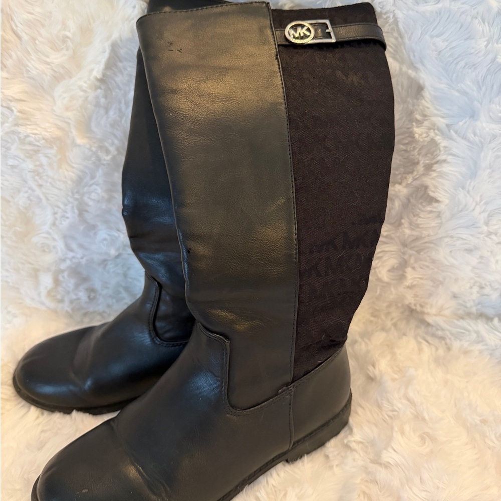 Michael Kors Black and Gray Over the Knee Boots